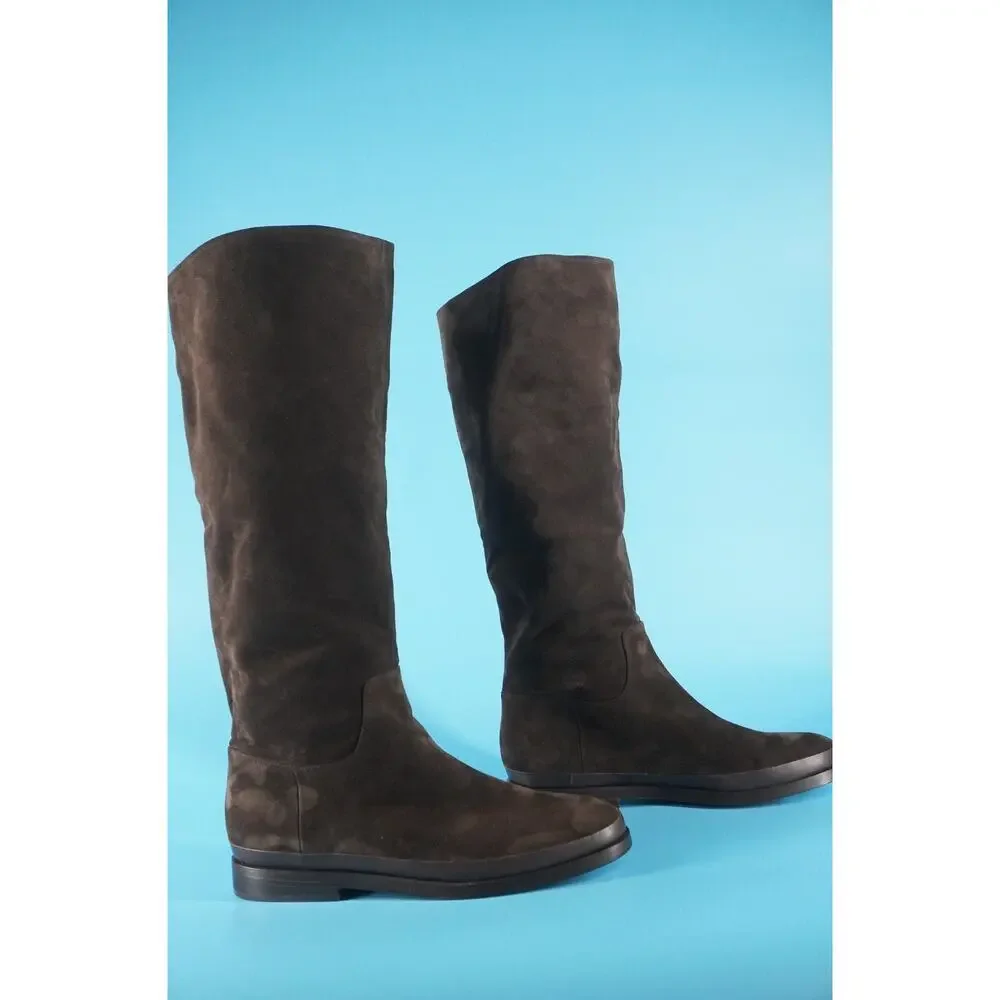Vince Carleigh Clove Brown Suede Knee Boots Size 10 Tall Women's New Riding
